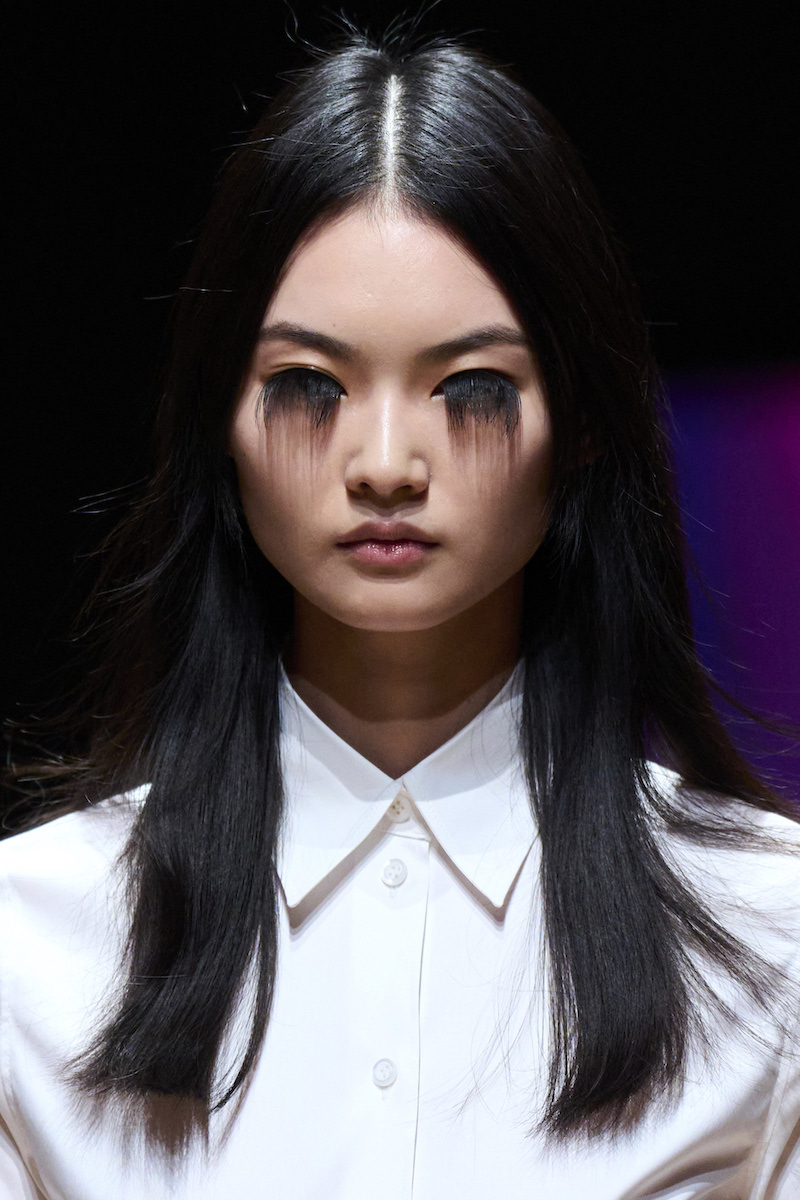 Trucco Halloween 2022 ispirazione fantasma da Prada SS 2023